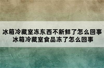 冰箱冷藏室冻东西不新鲜了怎么回事 冰箱冷藏室食品冻了怎么回事